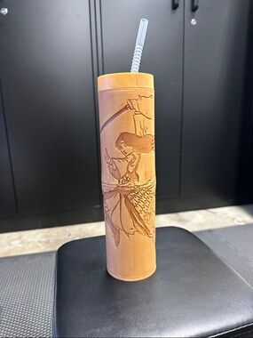 🎋 NWT! Disney’s Mulan Carved Bamboo Tumbler with Straw. Looks insulated.